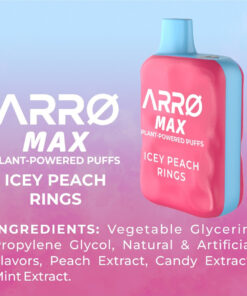 ARRØ MAX Zero Nicotine Vape – Icey Peach Rings - Image 3