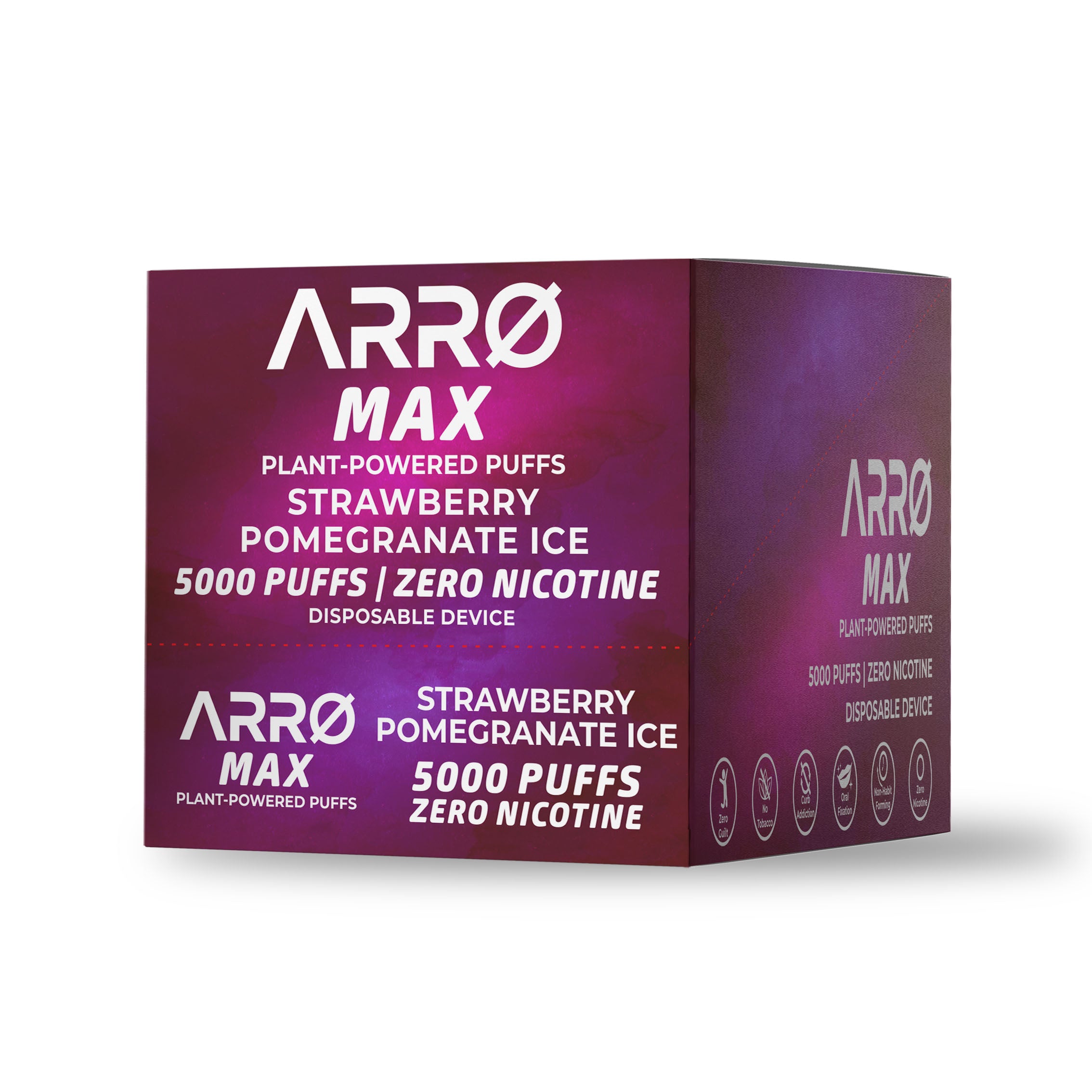 ARRØ MAX Zero Nicotine Vape – Strawberry Pomegranate Ice - Image 2
