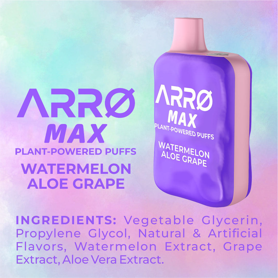 ARRØ MAX Zero Nicotine Vape – Watermelon Aloe Grape - Image 6